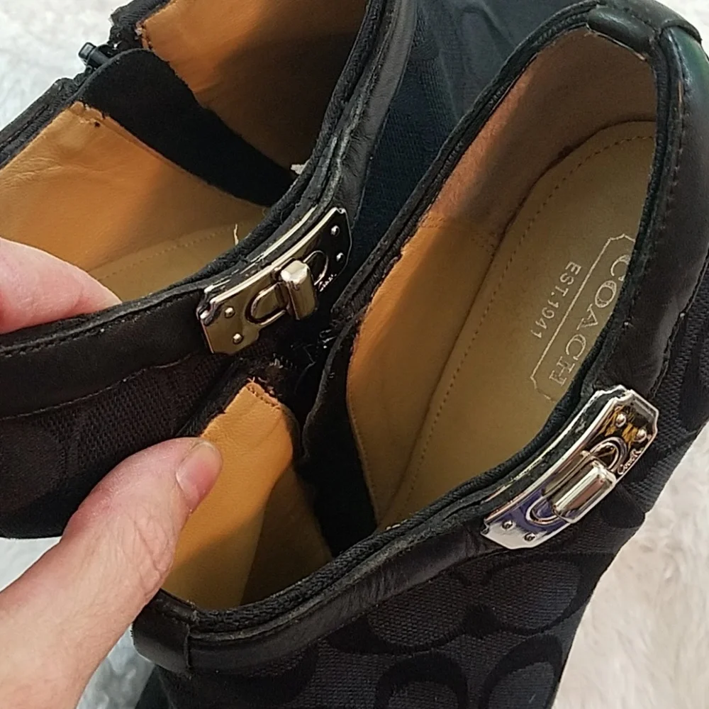 Coach Delilah Sz 8 Blk Signature Platform Booties - Picture 8 of 8